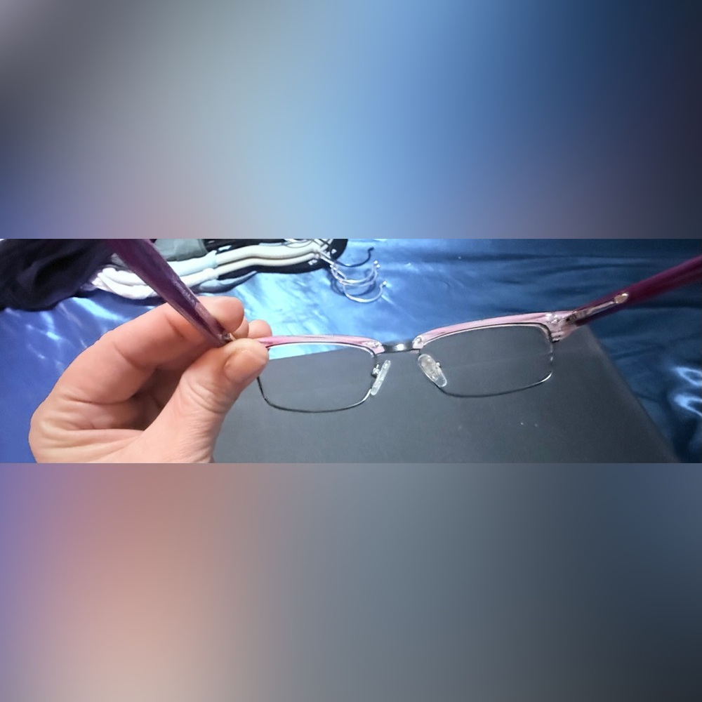 New Purple designer Rectangular Eyeglass frames - Picture 2 of 11